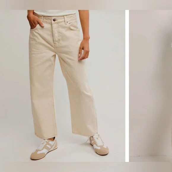 NWOT Free People We The Free Deep Trance Dropped Boyfriend Jeans casual khaki 25 - Picture 7 of 12